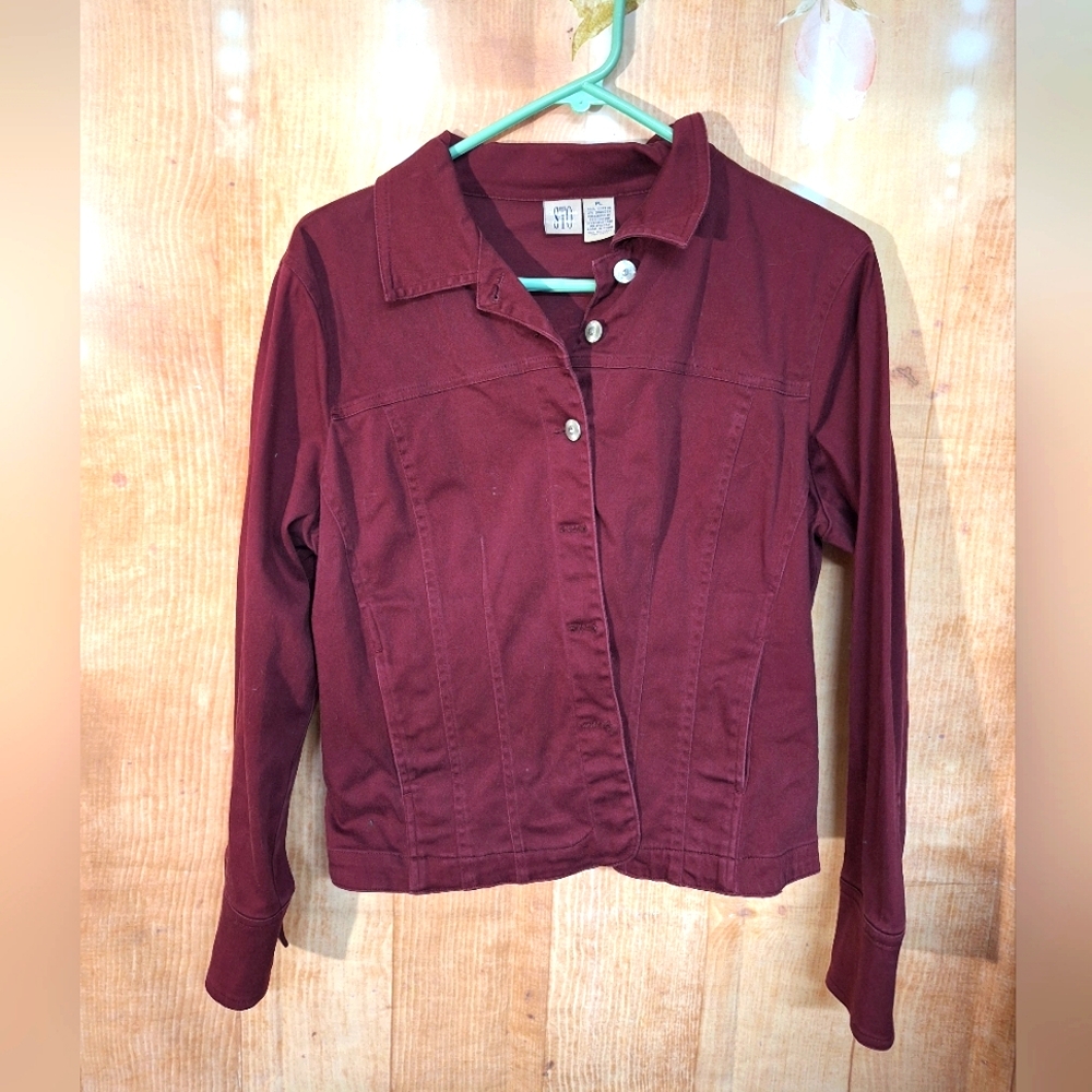 Stylish Burgundy Button-Up Women's Top